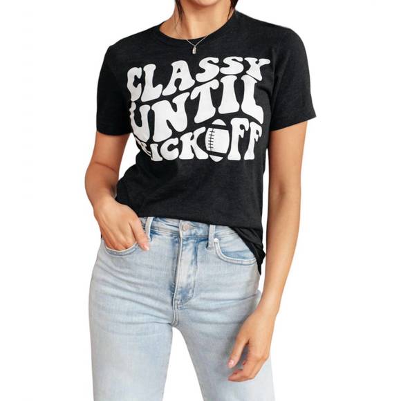 NEW 123 AMORE classy until kickoff shirt in black - Picture 3 of 7